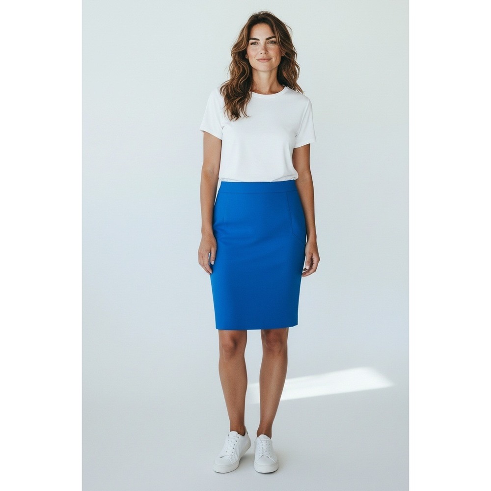 The Limited Pencil Skirt Royal Blue Stretch Cotton Blend Business‎ Casual Size 2